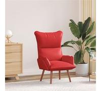 Fauteuil Relaxant Rouge en Cuir Synthétique Rouge G