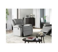 Fauteuil Relaxation 1 place LEO en Tissu - Gris clair - L88 x 93 x 96cm - LOUNGITUDE