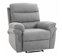 HomCom Fauteuil de relaxation inclinable manuel, repose-pied ajustable, gris clair chiné