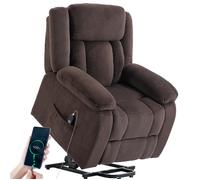 HOMCOM Fauteuil Releveur Électrique Dossier Inclinable Assise Large Marron