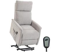 Fauteuil releveur électrique - HOMCOM - dossier inclinable, coussin à ressorts, télécommande - chenille - 69 x 91 x 106 cm - gris