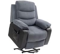 Fauteuil releveur électrique - HOMCOM - dossier inclinable, port USB et poche latérale - velours côtelé - 96x96x108cm - gris foncé