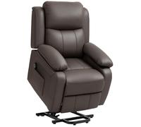 Fauteuil releveur électrique - HOMCOM - repose-pied, dossier inclinable, télécommande - revêtement en PU - 76x90x105cm - marron