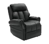 Fauteuil Releveur Électrique Le Douillet par Jeanne et Jean Cuir Noir