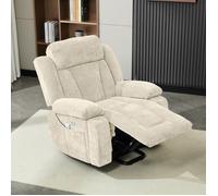 Fauteuil releveur électrique massant avec chauffage lombaire, port USB, poche latérale, tissu beige 95x94x107 cm ORVRYN