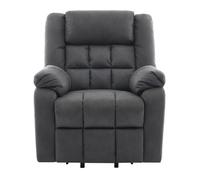 Fauteuil releveur électrique massant chauffant 1 place inclinable avec repose-pieds poches et tablette gris JOINERY