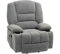 Fauteuil releveur électrique massant chauffant inclinable - repose-pied intégré, 2 télécommandes - tissu gris Gris G