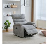 Fauteuil releveur électrique massant EVRYAE gris, chauffage, dossier et repose-pieds réglables, chenille
