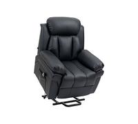 HOMCOM Fauteuil de Relaxation électrique Fauteuil releveur inclinable avec Repose-Pied Ajustable revêtement synthétique Noir