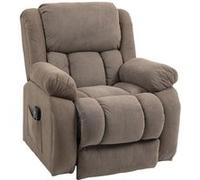 Fauteuil releveur massant chauffant grand confort - inclinable, repose-pieds rétractable - tissu toucher flanelle marron Marron G