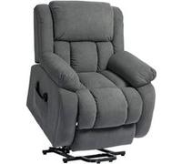 Fauteuil releveur massant chauffant grand confort - inclinable, repose-pieds rétractable - tissu toucher flanelle gris Gris G