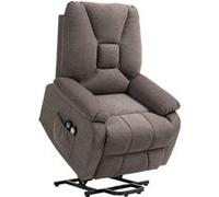 Fauteuil releveur massant chauffant inclinable - télécommande 4 modes 8 points - tissu marron chiné Marron G