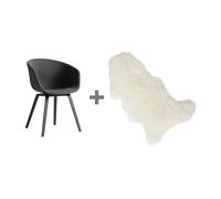 Fauteuil rembourré + peau Set promo AAC 23 water-based black lacquered oak base