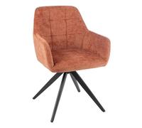 Paris Prix - Fauteuil repas LOUKS 58x56 5x85 cm en tissu terracotta et métal