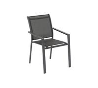 Fauteuil de jardin empilable ""Essentia"" anthracite & graphite en aluminium traité en epoxy - Hespéride