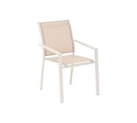 Fauteuil de jardin empilable ""Essentia"" lin & argile en aluminium traité en epoxy - Hespéride