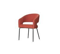 Fauteuil repas Léna tissu terracotta pieds métal noir Takasit
