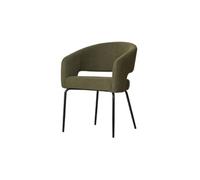 Fauteuil repas Léna tissu vert pieds métal noir Takasit