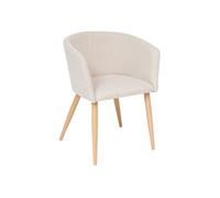 Fauteuil repas tissu beige Marlo