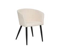 Fauteuil repas tissu chenille ivoire Marlo