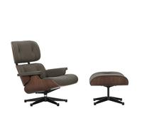Fauteuil & repose pied Eames Lounge Chair cuir shell dark walnut