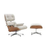 Fauteuil & repose pied Eames Lounge Chair étoffe shell cherry natural