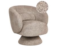 Fauteuil Rétro en Bouclé Pivotant Meubles de Salon Bureau Chambre Beige Lieksa