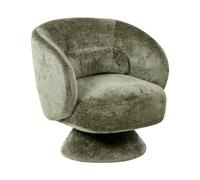 Fauteuil Rétro en Tissu Chenille Pivotant Meubles de Salon Bureau Chambre Vert L