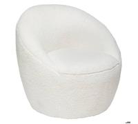 Fauteuil ""Romi"" bouclette blanc - Atmosphera Créateur d'intérieur