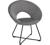 Fauteuil Rond Ajouré en Velours Côtelé Gris - KONAE - ALTOBUY Gris G