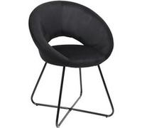 Fauteuil Rond Ajouré en Velours Côtelé Noir - KONAE -
