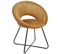 Fauteuil Rond Ajouré en Velours Côtelé Ocre - KONAE - ALTOBUY Orange G
