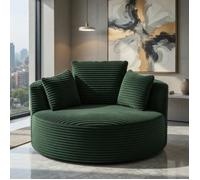 Fauteuil rond « Cloud » Xlyo - Corde verte surdimensionnée, assise profonde, style bohème/moderne