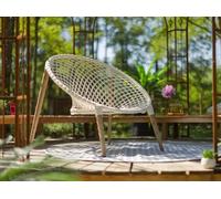 Fauteuil rond en macramé Pamban Jardiline - Écru