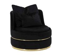 Mauro Ferretti - Fauteuil Paris Space - rond en tissu 84 x 72 cm - Noir/Or