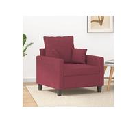 vidaXL Fauteuil de relaxation avec coussin, accoudoirs rembourrés – Rouge bordeaux tissu 60 cm