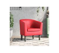 vidaXL Fauteuil Cabriolet Siège de relaxation avec dossier et accoudoirs Rouge similicuir