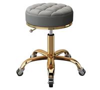 Fauteuil roulant pivotant réglable en hauteur pour salon de beauté et bureau, base en acier doré avec griffes et roues de terre