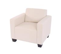 Mendler Fauteuil Salon/Club/Lounge Lyon, Simili-Cuir - crème