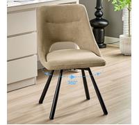 Fauteuil Salon - WAFTING - Chaise pivotante 360° - Tissu imitation cachemire - Pieds métal - Style scandinave