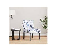Fauteuil sans accoudoirs bleu tissu avec fleurs 352461