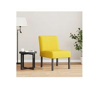 vidaXL Fauteuil sans accoudoirs jaune clair tissu Jaune G