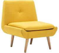 Fauteuil sans accoudoirs jaune tissu