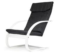 Fauteuil scandinave à bascule, modèle "Finka", blanc, en contreplaqué courbé, pour salon, style moderne, marque ModernHome