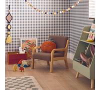 Fauteuil Scandinave Enfant Bois D'hévéa Et Bouclette Lorens Kids. Marron TU
