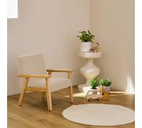 Fauteuil Scandinave Enfant Velours Côtelé Et Bois D'hévéa Isak L 47 X P 43,5 X H 50cm Crème TU