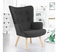 Fauteuil scandinave IVAR en tissu gris anthracite