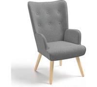 Fauteuil scandinave IVAR en tissu gris clair Gris G