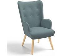 Fauteuil scandinave IVAR en tissu vert eucalyptus Vert G