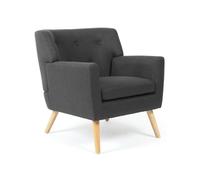Fauteuil scandinave LIV en tissu gris anthracite